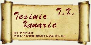 Tešimir Kanarić vizit kartica